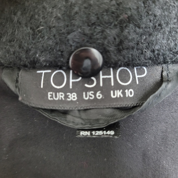 TOPSHOP Women's Coat Oversize Wool Zip Up Size 6 - Picture 10 of 12